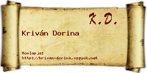 Kriván Dorina névjegykártya